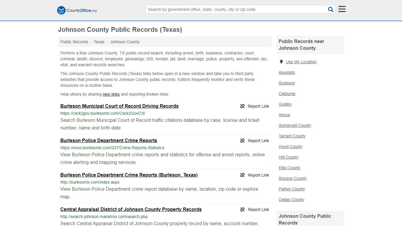 Johnson County Public Records (Texas) - County Office